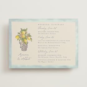 Wedding Weekend Itinerary Cards