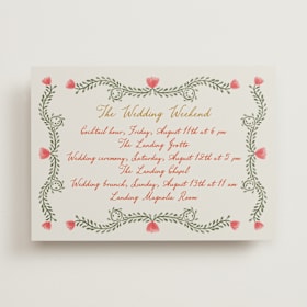 Wedding Weekend Itinerary Cards