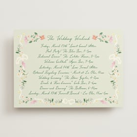 Wedding Weekend Itinerary Cards