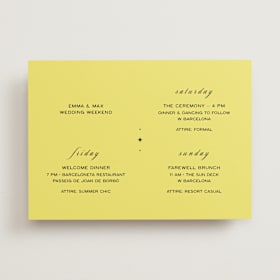 Wedding Weekend Itinerary Cards