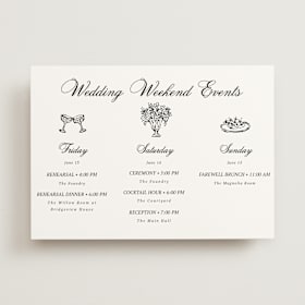 Wedding Weekend Itinerary Cards