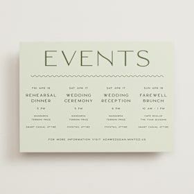 Wedding Weekend Itinerary Cards