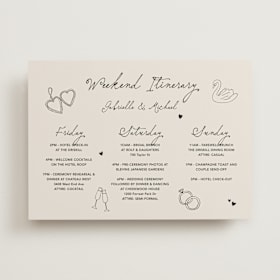 Wedding Weekend Itinerary Cards