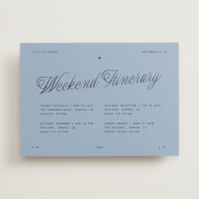Wedding Weekend Itinerary Cards
