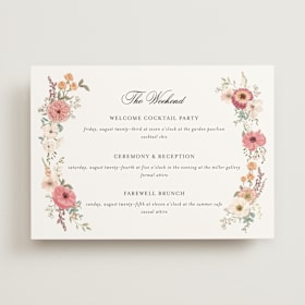 Wedding Weekend Itinerary Cards