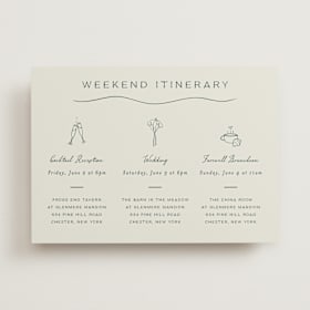 Wedding Weekend Itinerary Cards