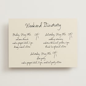 Wedding Weekend Itinerary Cards