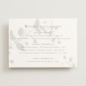 Wedding Weekend Itinerary Cards