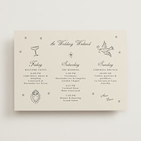Wedding Weekend Itinerary Cards