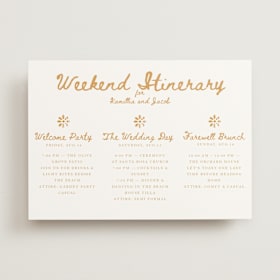Wedding Weekend Itinerary Cards