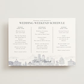 Wedding Weekend Itinerary Cards