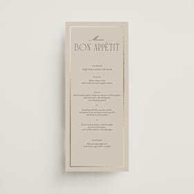 Foil-Pressed Long Menus