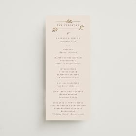 Foil-Pressed Wedding Programs