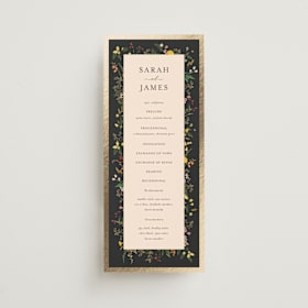 Foil-Pressed Wedding Program Cards
