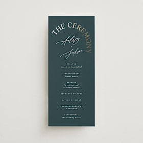 Foil-Pressed Wedding Program Cards