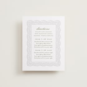 Letterpress Direction Cards