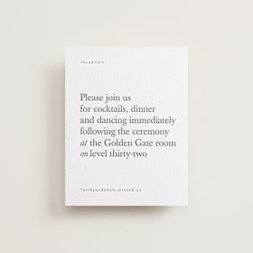 Letterpress Reception Cards
