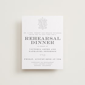 Letterpress Rehearsal Dinner Cards