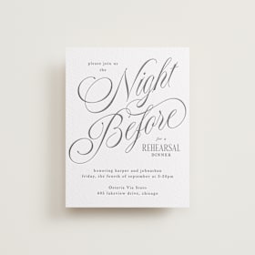 Letterpress Rehearsal Dinner Cards