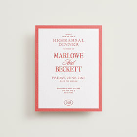 Letterpress Rehearsal Dinner Cards