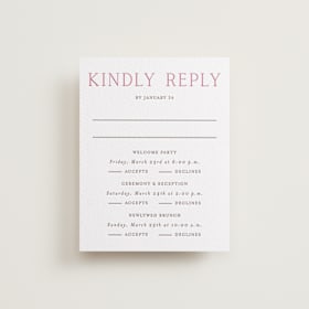 Letterpress Multi-Event RSVP Cards