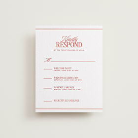 Letterpress Multi-Event RSVP Cards