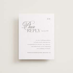 Letterpress RSVP Online Enclosure Cards