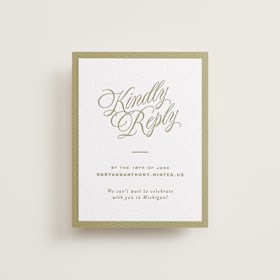 Letterpress RSVP Online Enclosure Cards