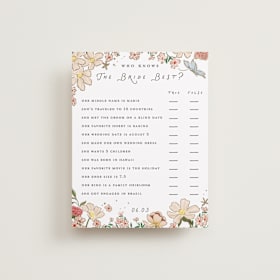 Bridal Shower Insert Cards