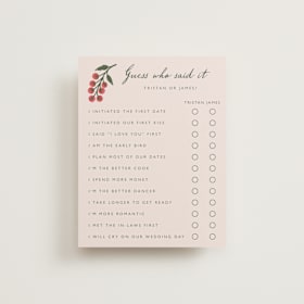 Bridal Shower Insert Cards