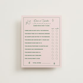 Bridal Shower Insert Cards