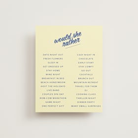Bridal Shower Insert Cards