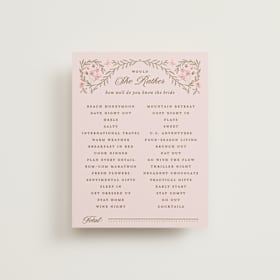 Bridal Shower Insert Cards