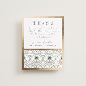 Foil-Pressed Rehearsal Dinner Cards