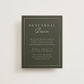 Foil-Pressed Rehearsal Dinner Cards
