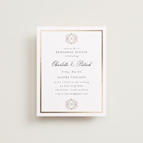 Foil-Pressed Rehearsal Dinner Cards