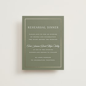 Foil-Pressed Rehearsal Dinner Cards
