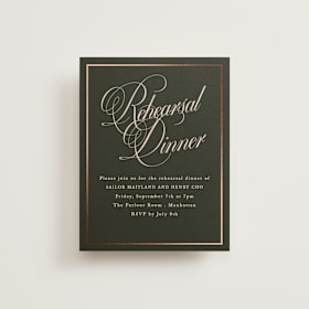 Foil-Pressed Rehearsal Dinner Cards