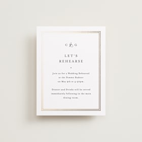 Foil-Pressed Rehearsal Dinner Cards