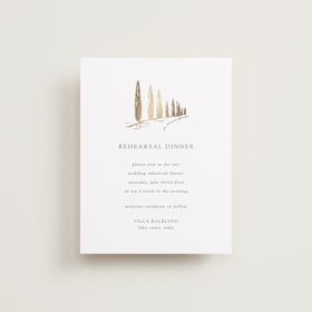 Foil-Pressed Rehearsal Dinner Cards