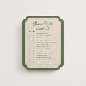 Bridal Shower Insert Cards