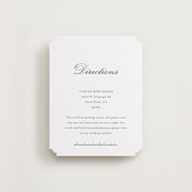 Letterpress Direction Cards