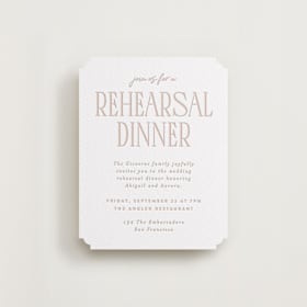 Letterpress Rehearsal Dinner Cards