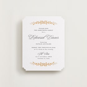 Letterpress Rehearsal Dinner Cards