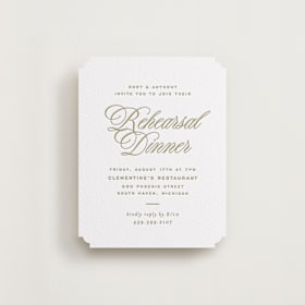 Letterpress Rehearsal Dinner Cards