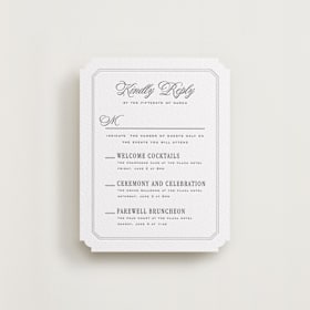 Letterpress Multi-Event RSVP Cards
