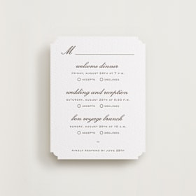 Letterpress Multi-Event RSVP Cards
