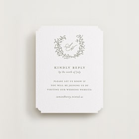 Letterpress RSVP Online Enclosure Cards