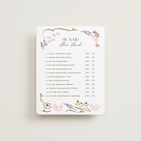 Bridal Shower Insert Cards