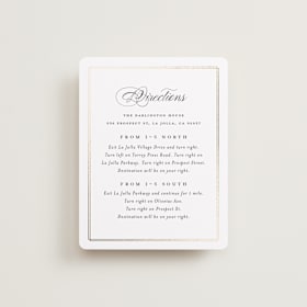 Foil-Pressed Direction Cards